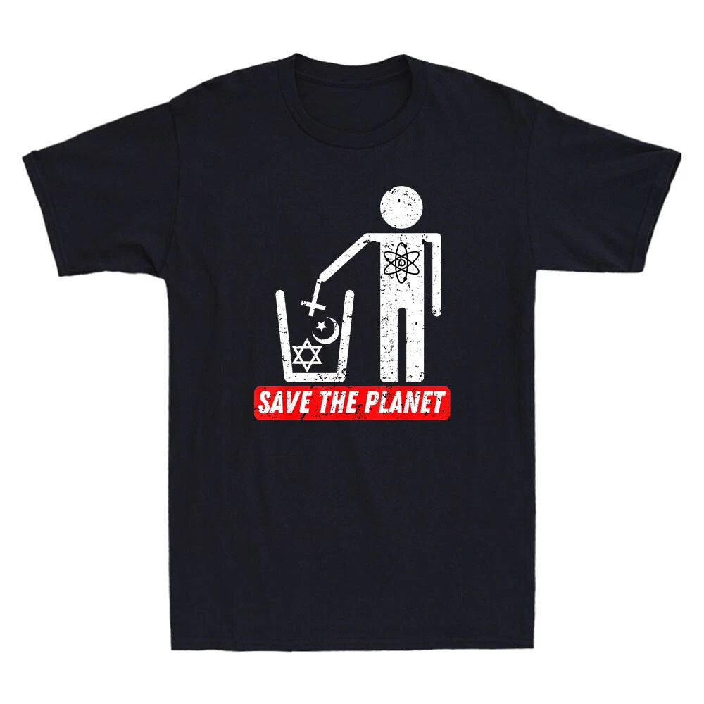 Save The Planet, Humanist Anti Religion Atheist Atheism Vintage Men's T-Shirt