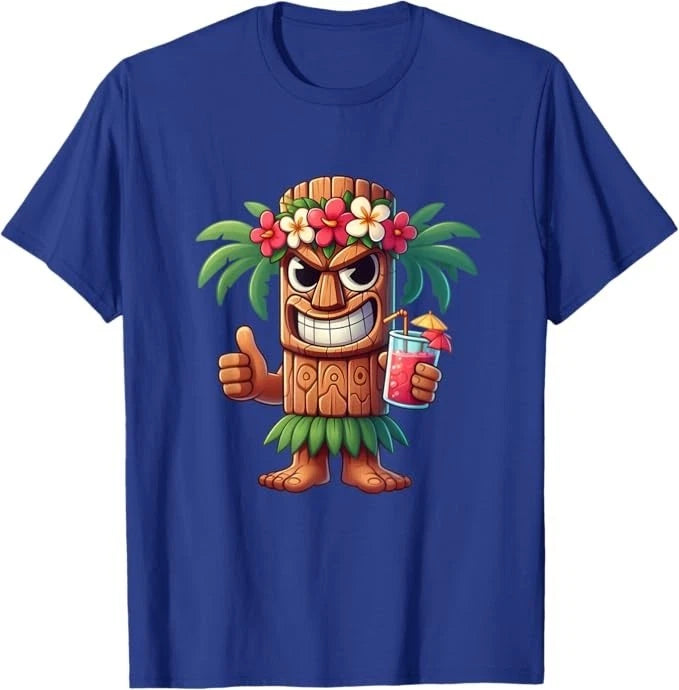 Mens Tiki Shirt Man Hawaiian Summer Tropical Luau Party Kids T-Shirt