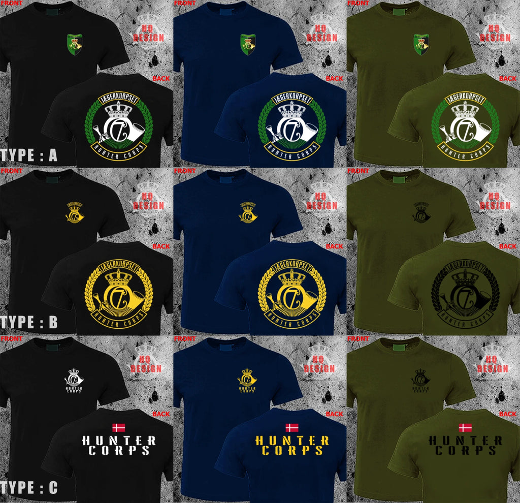Dansk Danish Denmark Hunter Corps Special Forces Jaeger Jægerkorpset T-shirt HQ