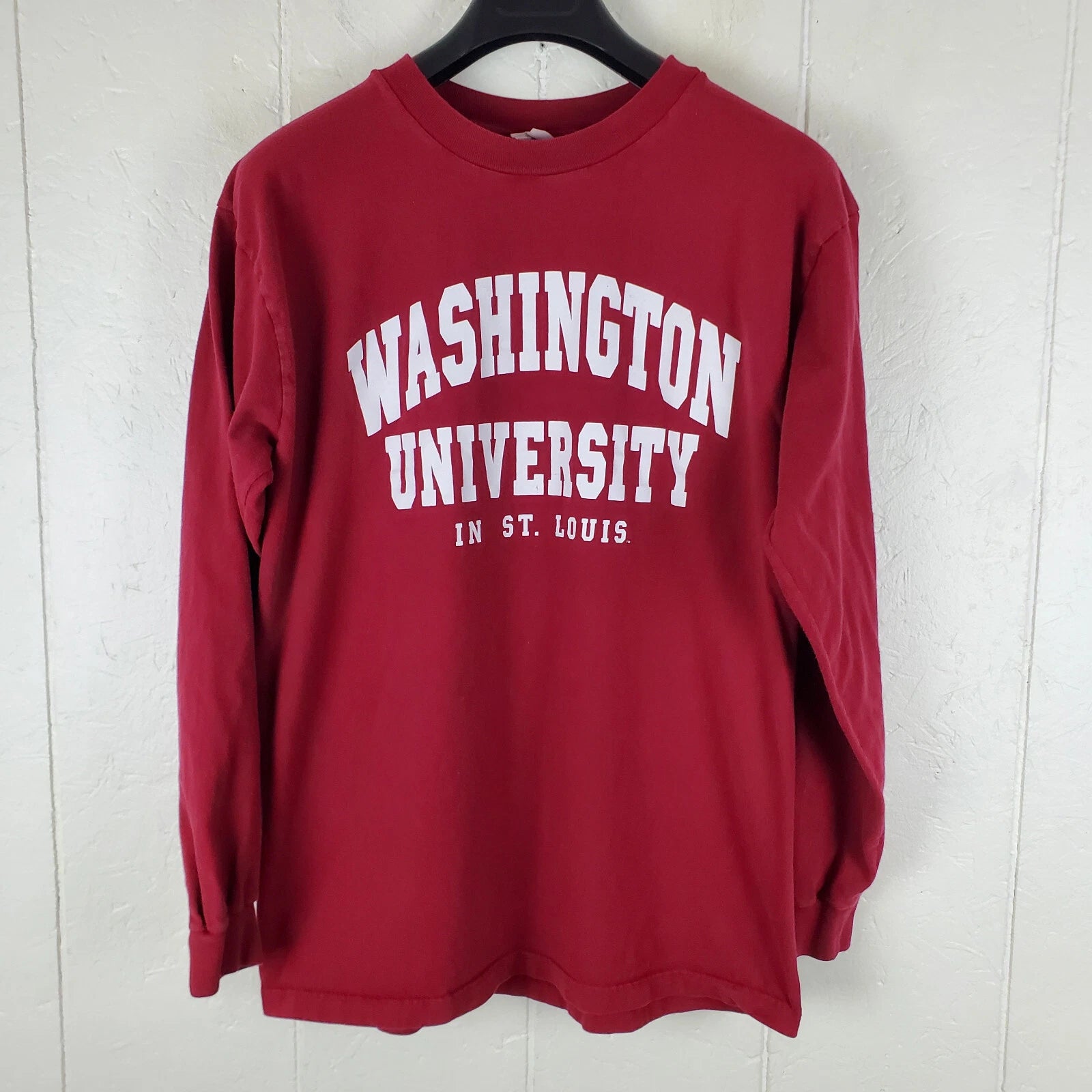 Washington Universiry Shirt Mens Extra Large Red Graphic Crew Neck Long Sleeve