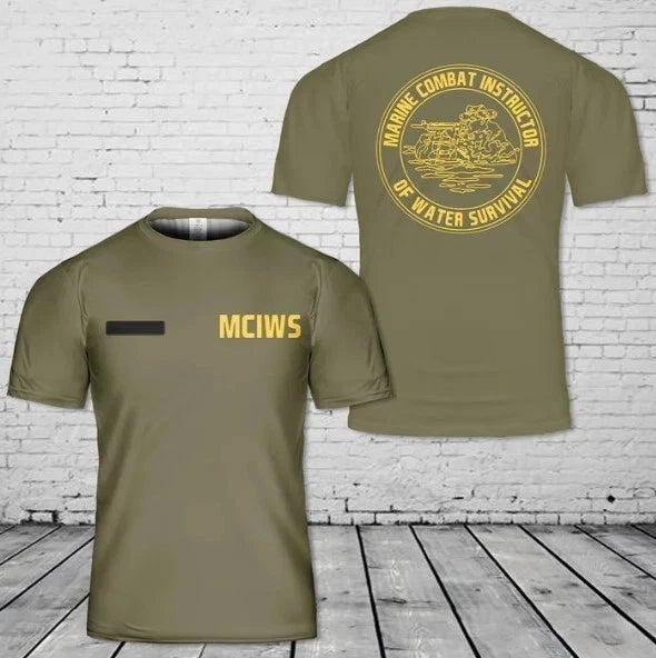 Custom Name US Marine Corps Instructor of Water Safety T-Shirt 3D