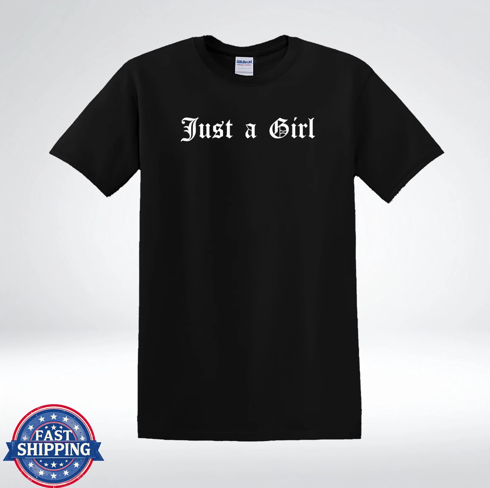 Just A Girl Gothic Font Aesthetic Minimalist Graphic T-Shirt