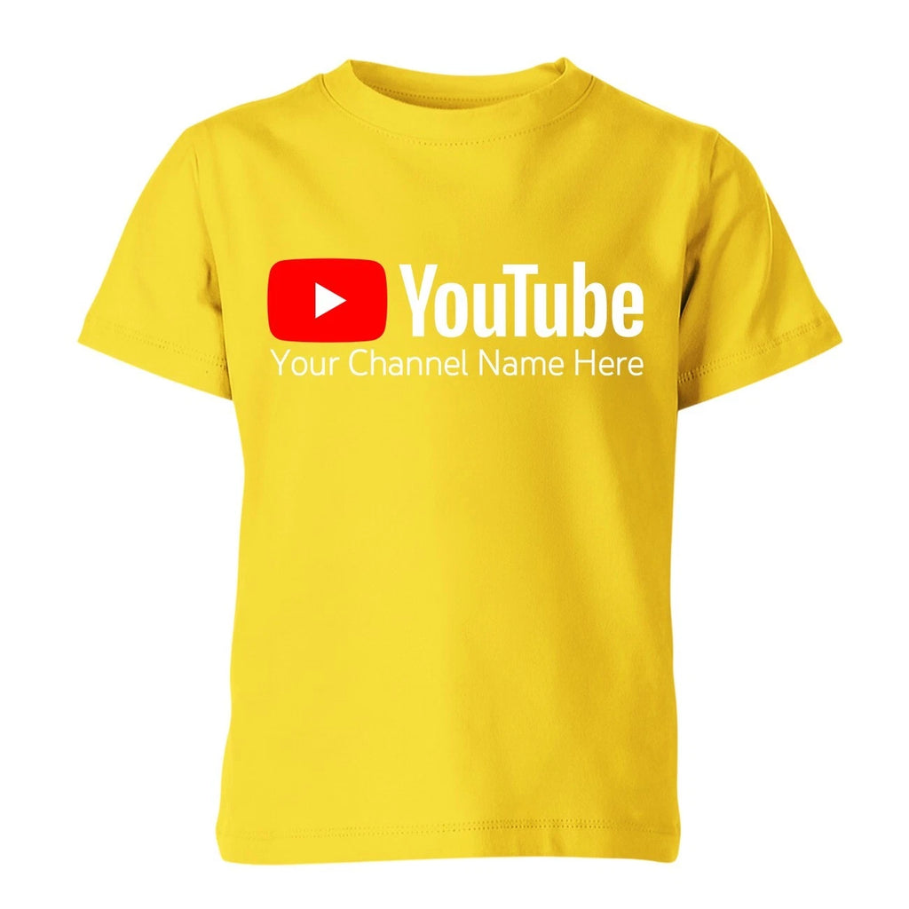 Personalized YouTube Kids Unisex T-Shirt Custom Channel Name Tee Gift Top