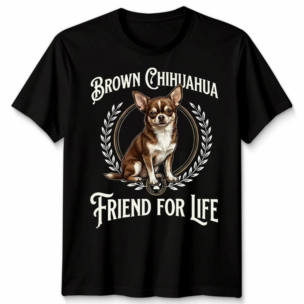 Brown Chihuahua Friend For Life Dogs Animals Men’s T-Shirt Women’s Graphic Tee