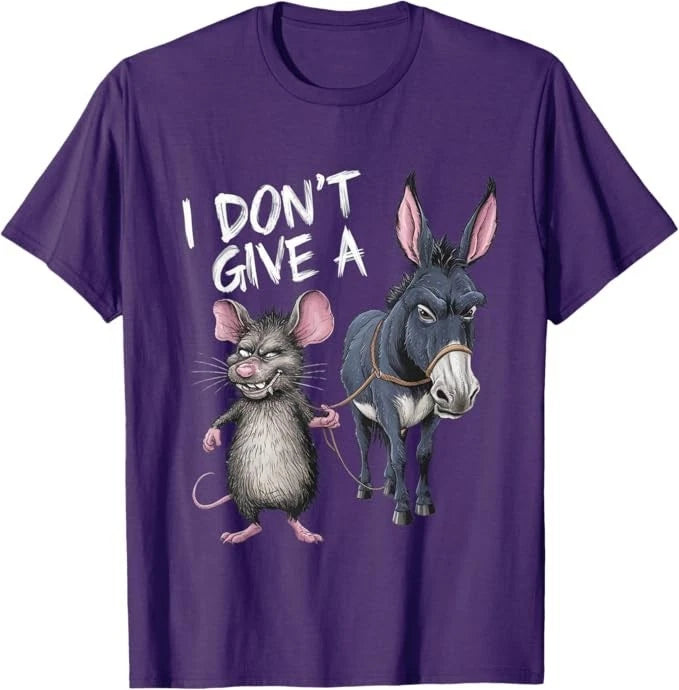 I Don't Give a Rats Ass Mouse & Donkey Funny T-Shirt