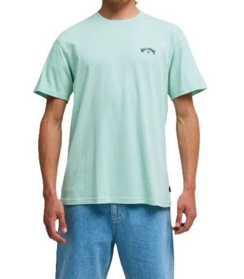BILLABONG MENS T SHIRT.NEW ARCH WAVE BACKPRINT GREEN SHORT SLEEVED TEE TOP S26