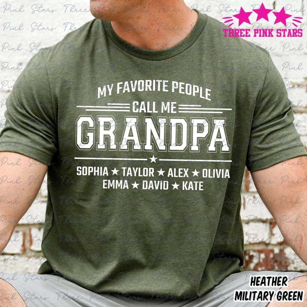 Personalized Grandpa Shirt With Kids Names Custom Fathers Day Shirt Gift