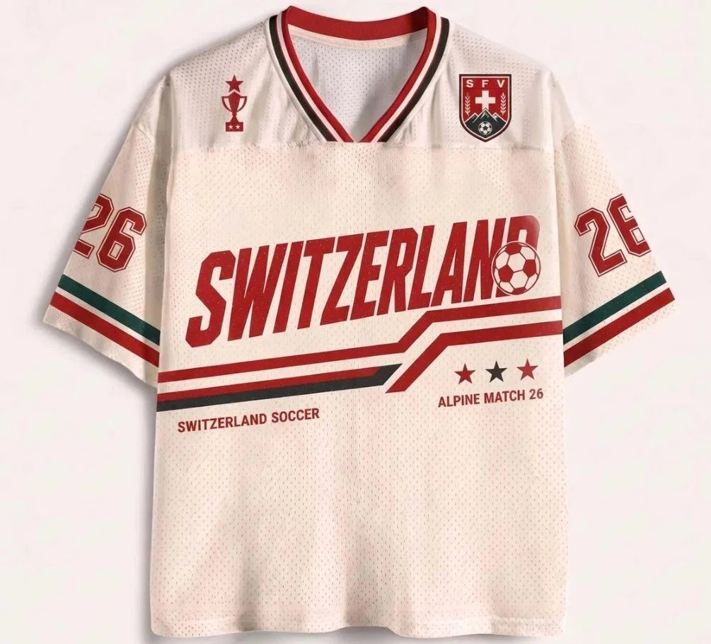 Custom Switzerland Jersey Shirt, Retro Swiss Football Tee, World Cup 2026