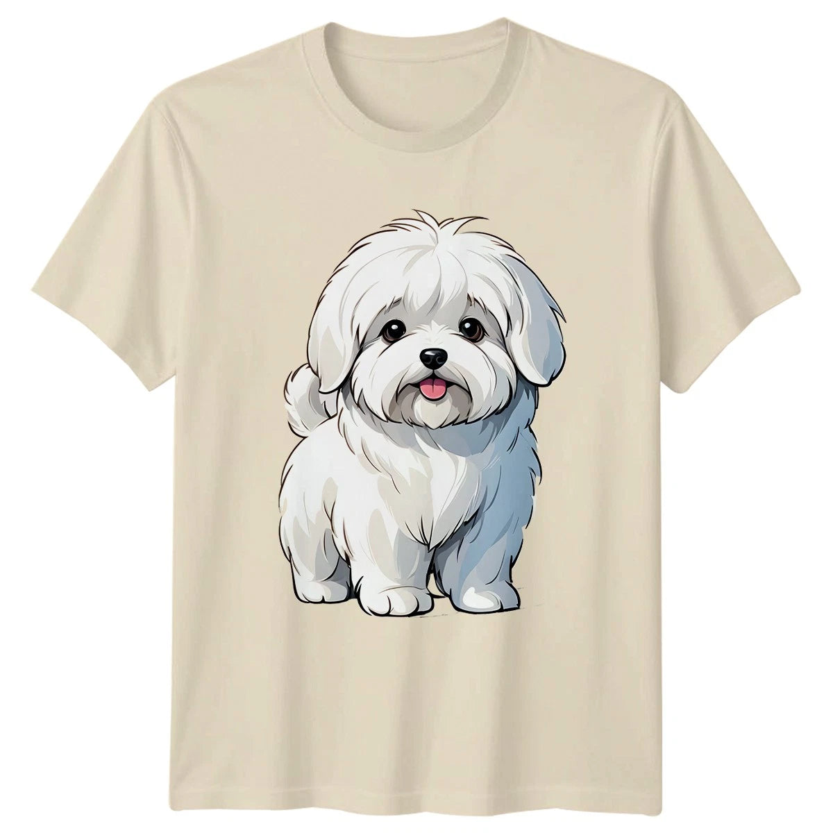 Cute White Maltese Dog T-Shirt Maltese Dog Birthday Gift For Him And Her