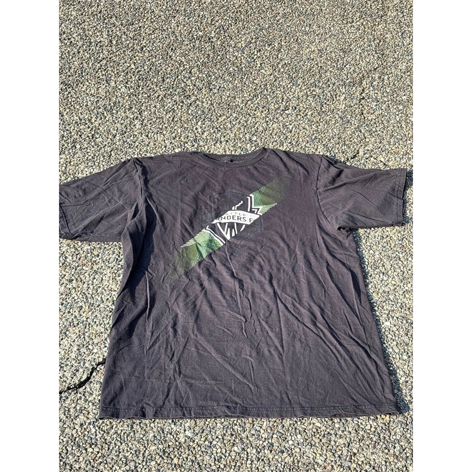 Seattle sounders FC MLS Adidas soccer the go to Tee large black green