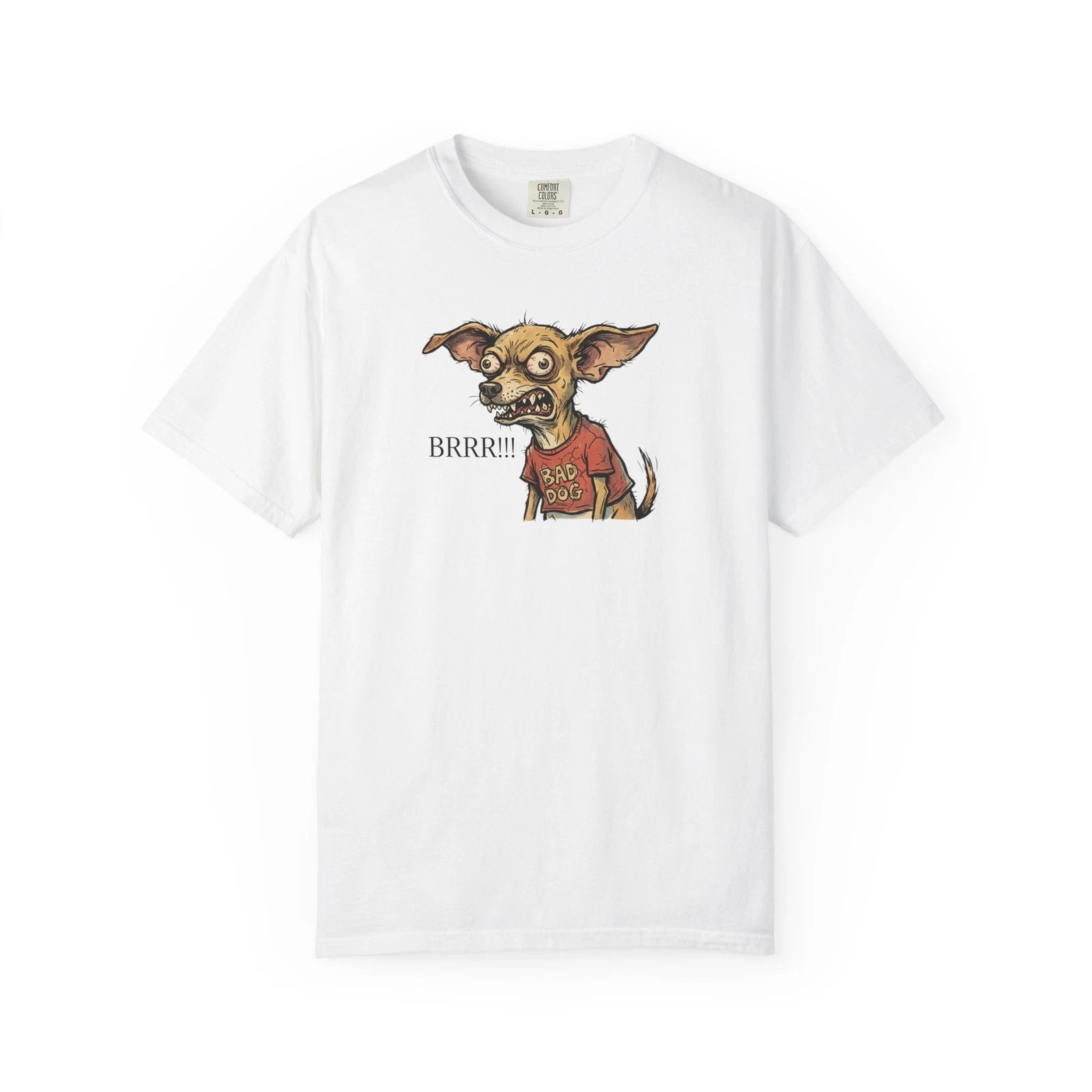 Shivering Chihuahua Illustration T-shirt | "BRRR!!!" Graphic, Cotton, Funny Tee