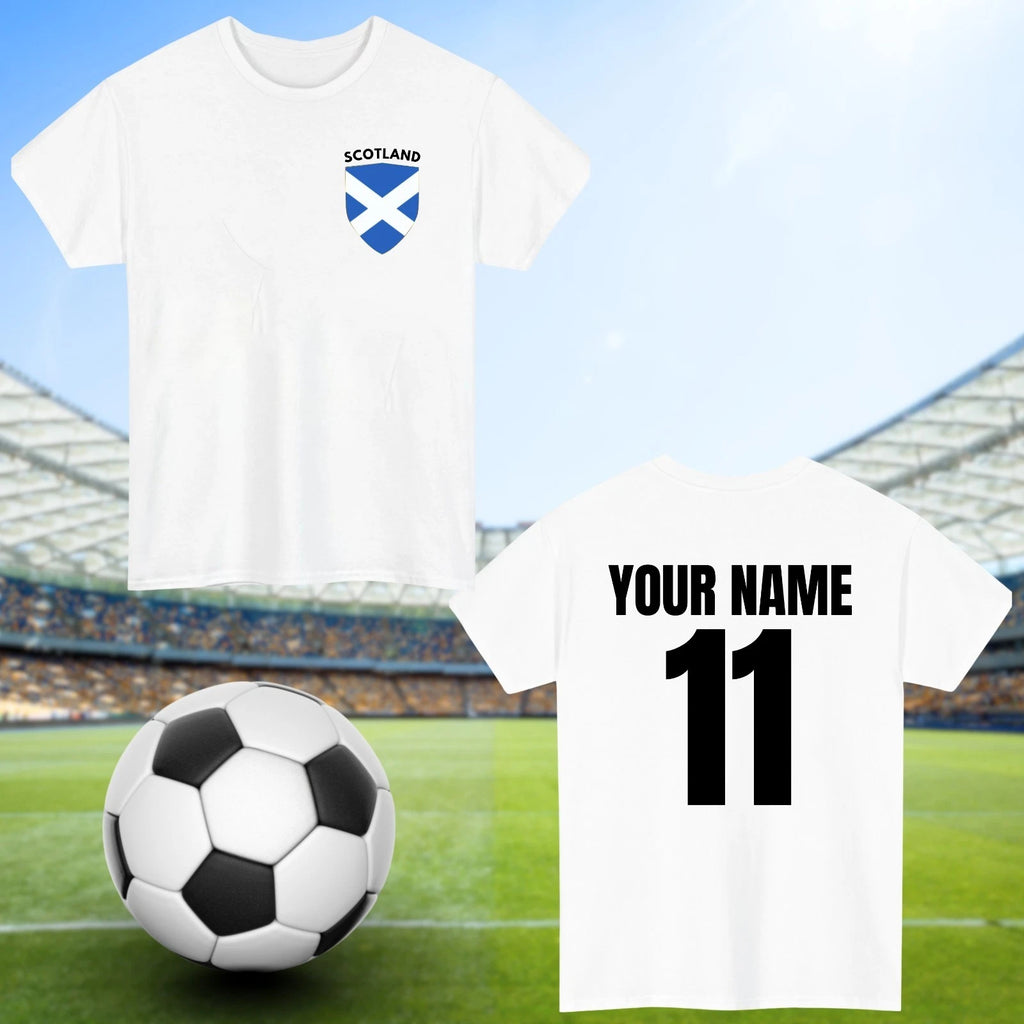 Personalised Scotland Football T-Shirt Custom Name And Number Sports Lover Top