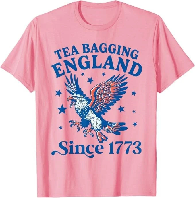 Tea Bagging England Since 1773 Patriotic Eagle 4th of July T-Shirt