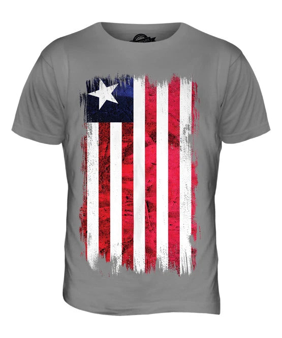 LIBERIA GRUNGE FLAG MENS T-SHIRT TEE TOP LIBERIAN SHIRT FOOTBALL JERSEY GIFT