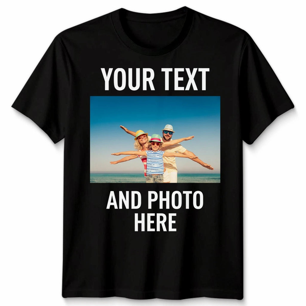 Personalised Unisex T Shirt Custom Print Your Own Photo Design And Text
