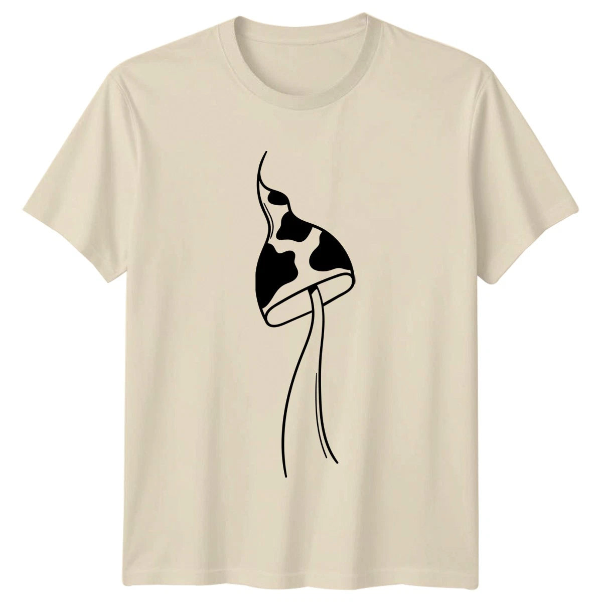 Boho Mushroom Cow Print Aesthetic T-Shirt Mushroom Birthday Gift For Him And Her