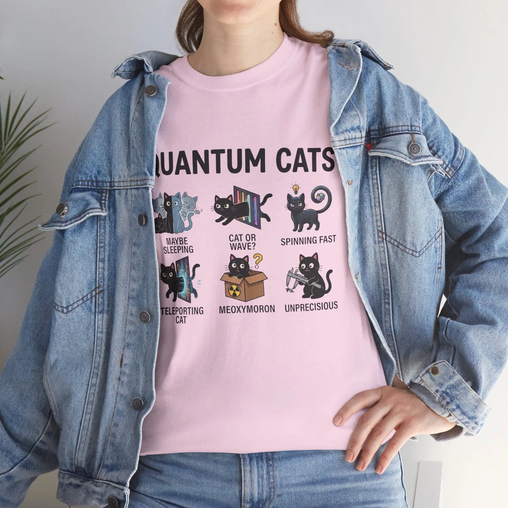 Quantum Cats T-Shirt | Cute Science Cat Illustration