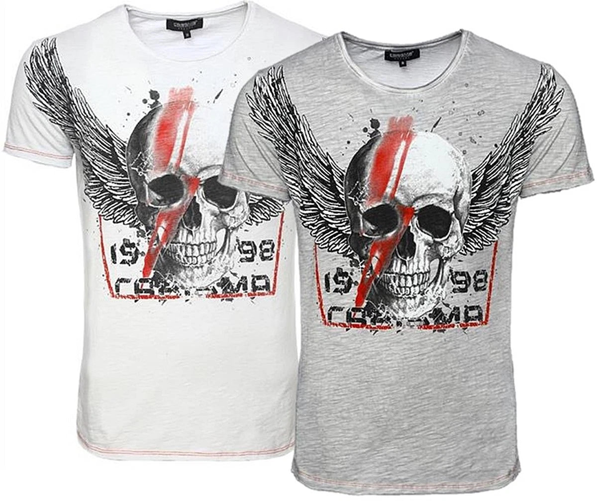Designer T-Shirt CARISMA 2 Colours Skullwing Slub Yarn CRM4599