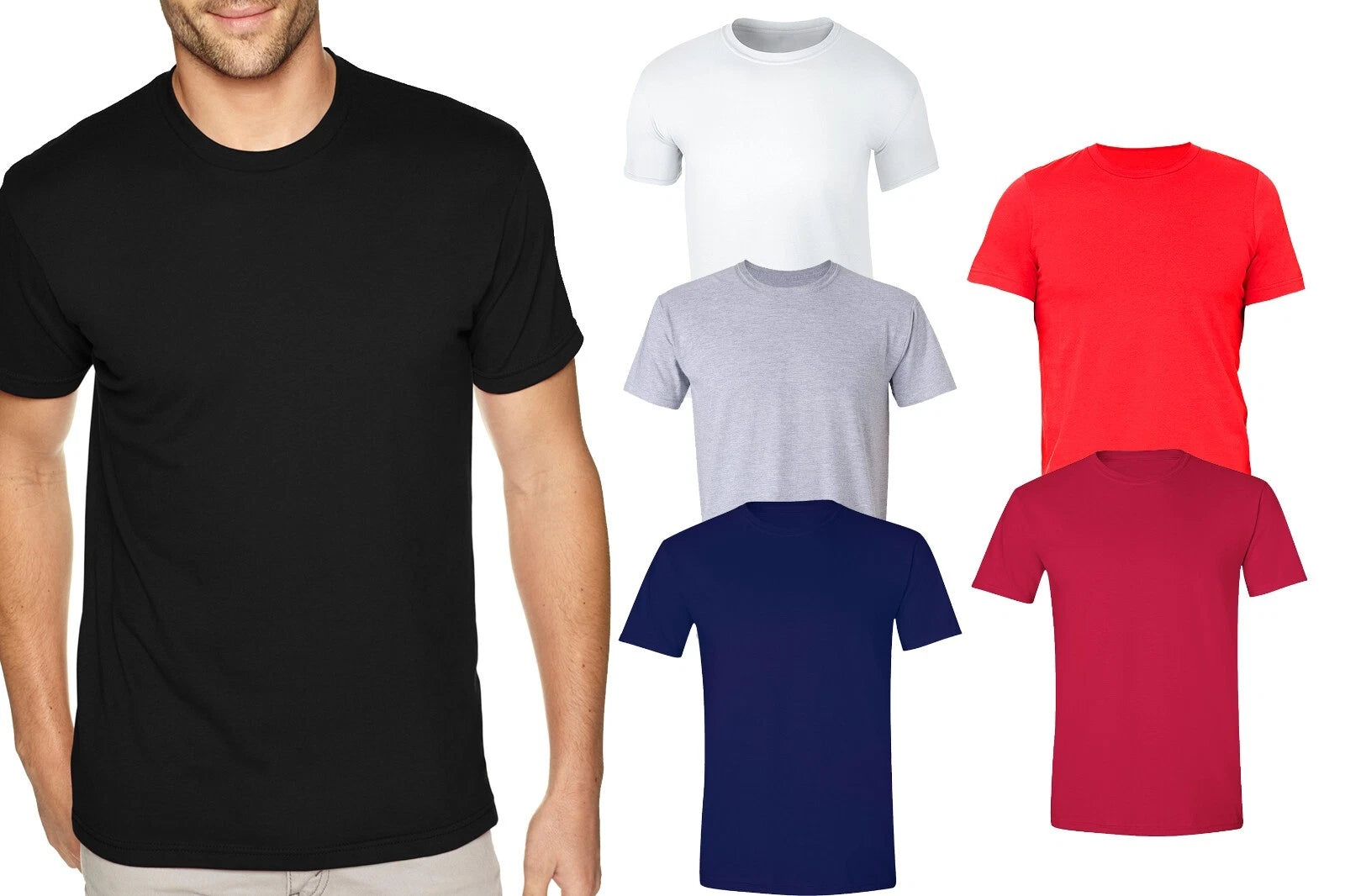 Men Unisex Crewneck Basic T-shirt Plus Size 100% Cotton 3X 4X 5X 6X 7X 8X 10X
