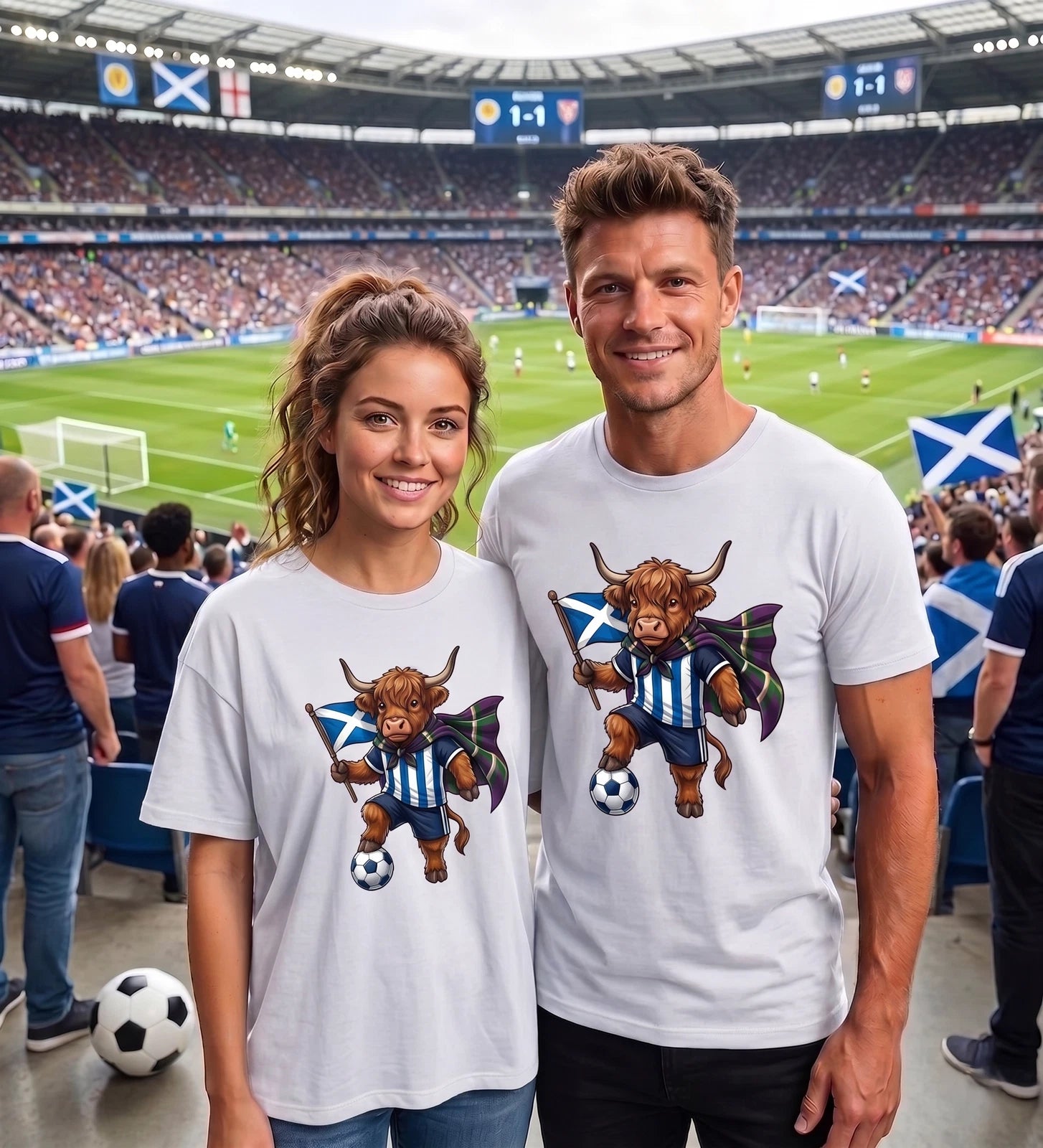 Scotland Football Bull Shirt Scottish Flag Soccer Fan Graphic Gift Tee
