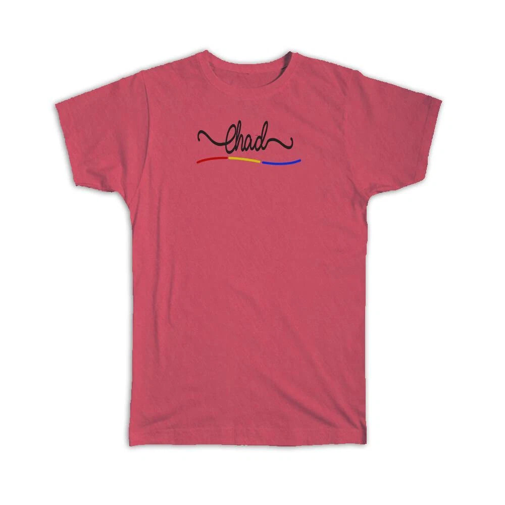 Gift T-Shirt : Chad Flag Colors Chadian Travel Expat Country Minimalist