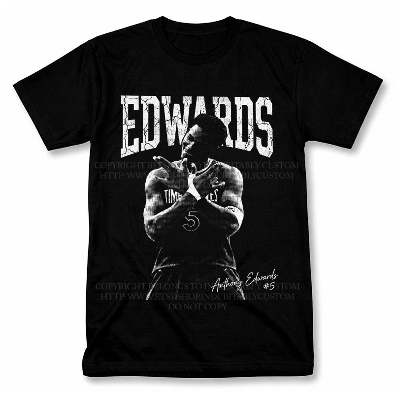 Anthony Edwards Graphic T Shirt Vantage Basketball Fan Tee