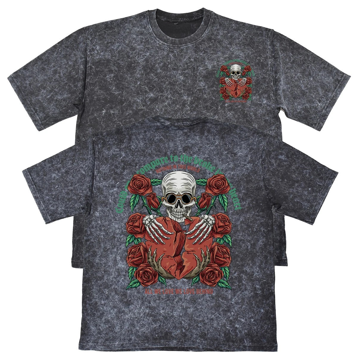 Nothing In This World Mens Carbon Grey 240gsm French Terry T-Shirt Skull Gift