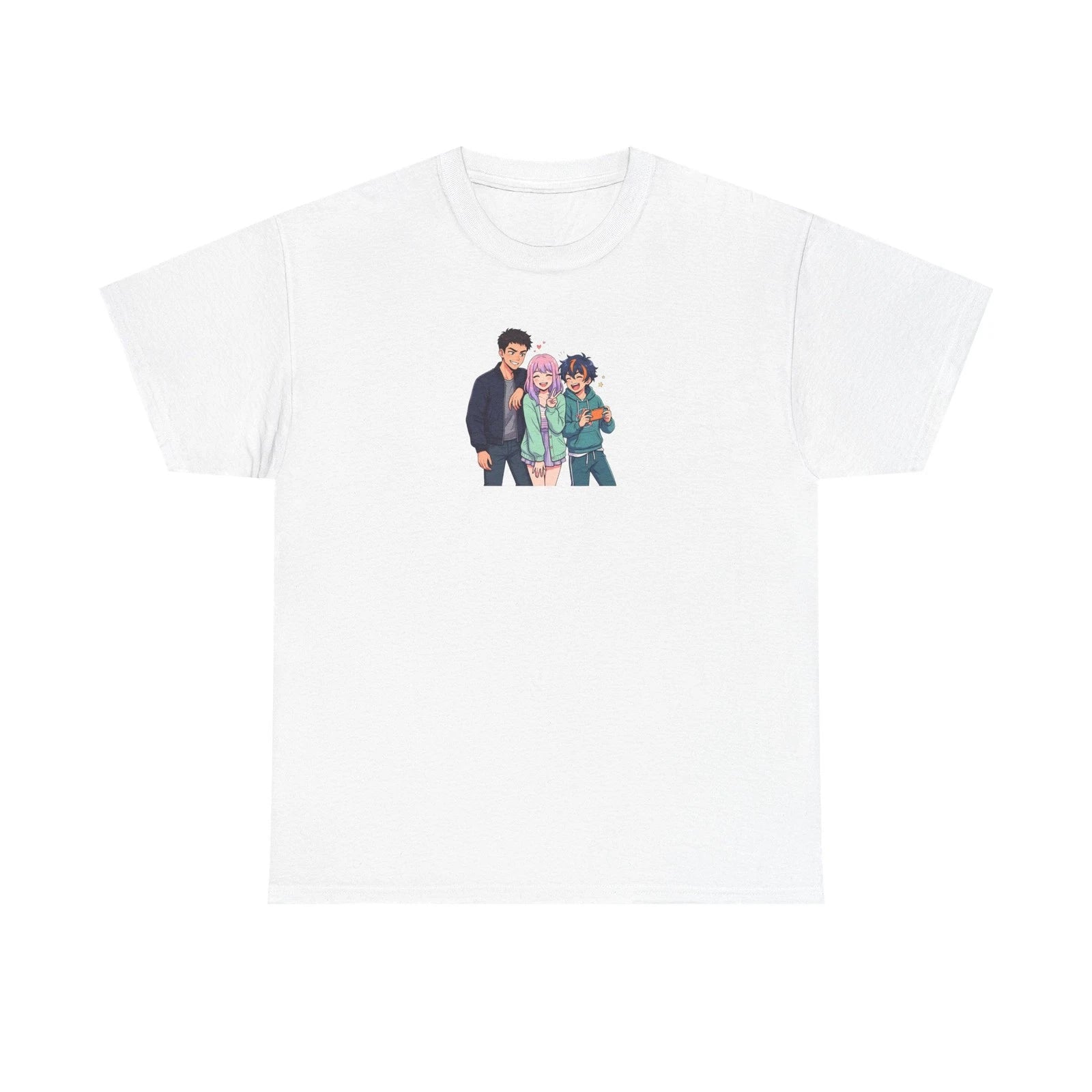 Anime Trio Characters T-Shirt | Group Portrait, Pastel Aesthetic