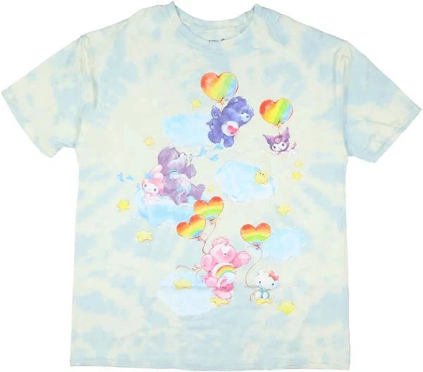 Care Bears Glitter Shimmer Tie-Dye T-Shirt New