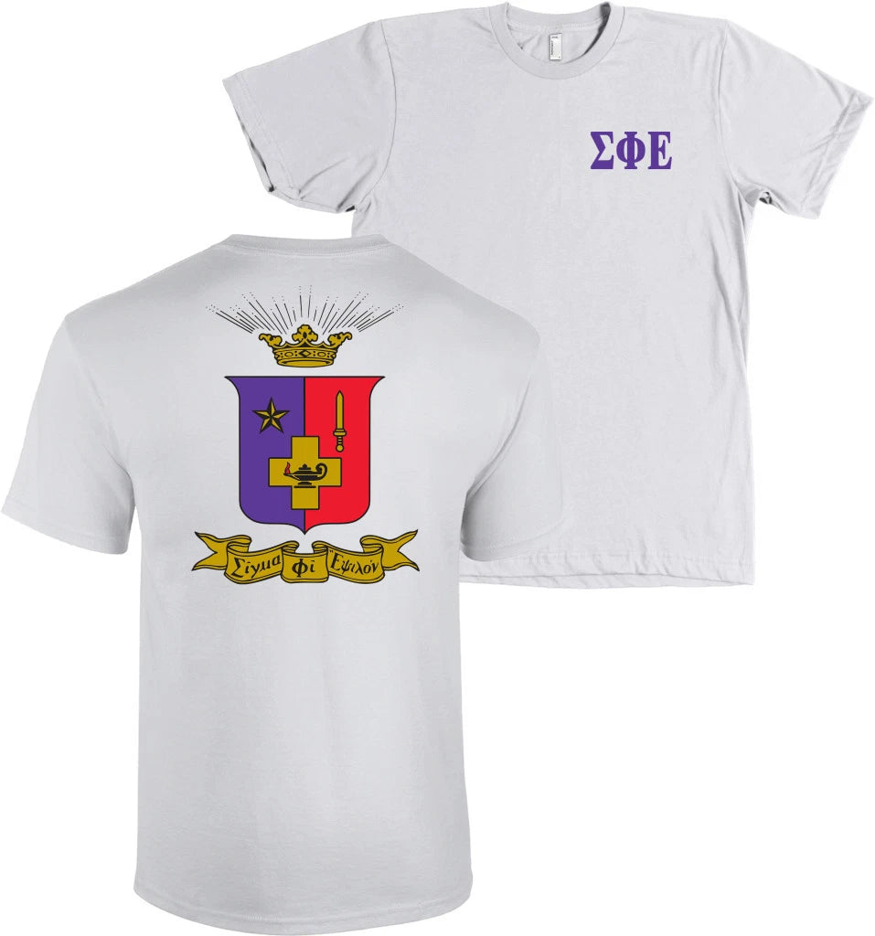 Sigma Phi Epsilon Fraternity Bella + Canvas Shirt SigEp Coat of Arms - NEW