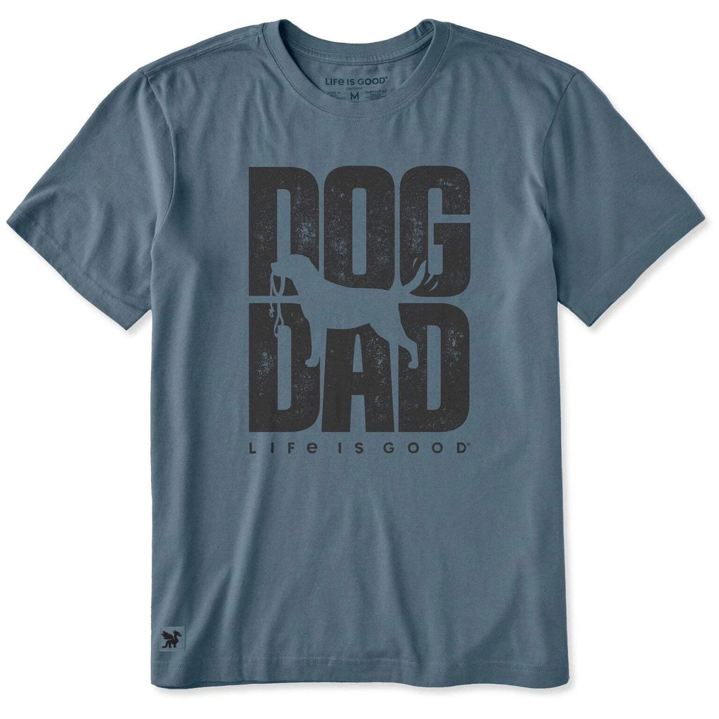 Life is Good 153470 - Men's Dog Dad Silo Stack Short Sleeve Tee - Slate Blue