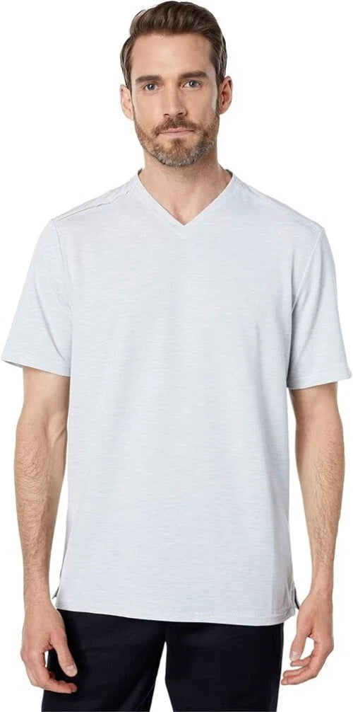 Tommy Bahama Men's Small Turbulence Grey Coasta Vera V-Neck IslandZone T-Shirt