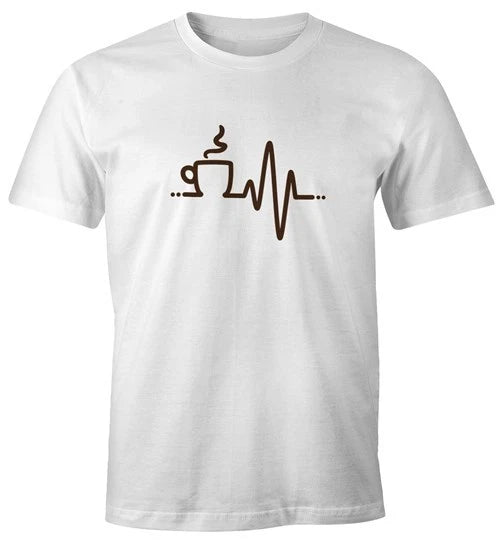 Men's T-Shirt heartbeat coffee heart frequency shirt coffee drinker coffee lover