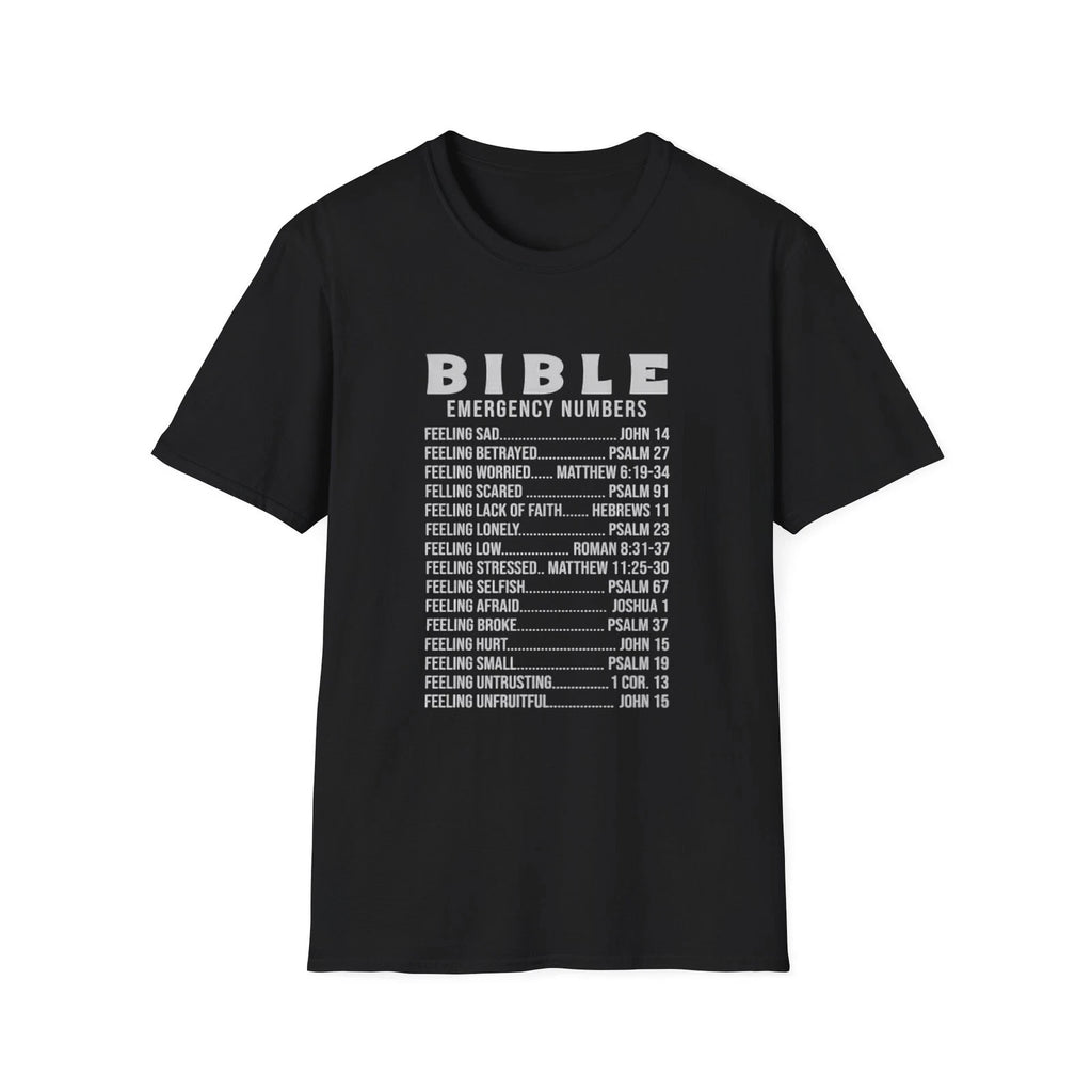 Bible Emergency Numbers T-Shirt | Scripture Reference Tee