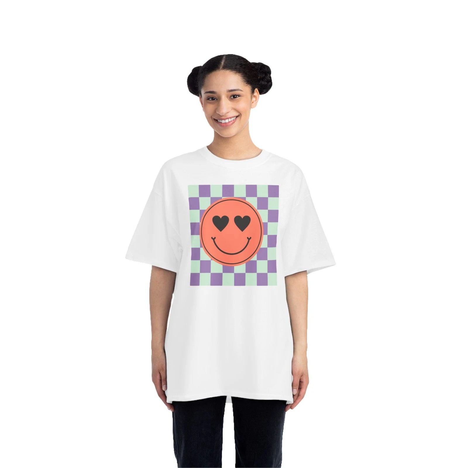 Cool Smiley Check Boyfriend Tee