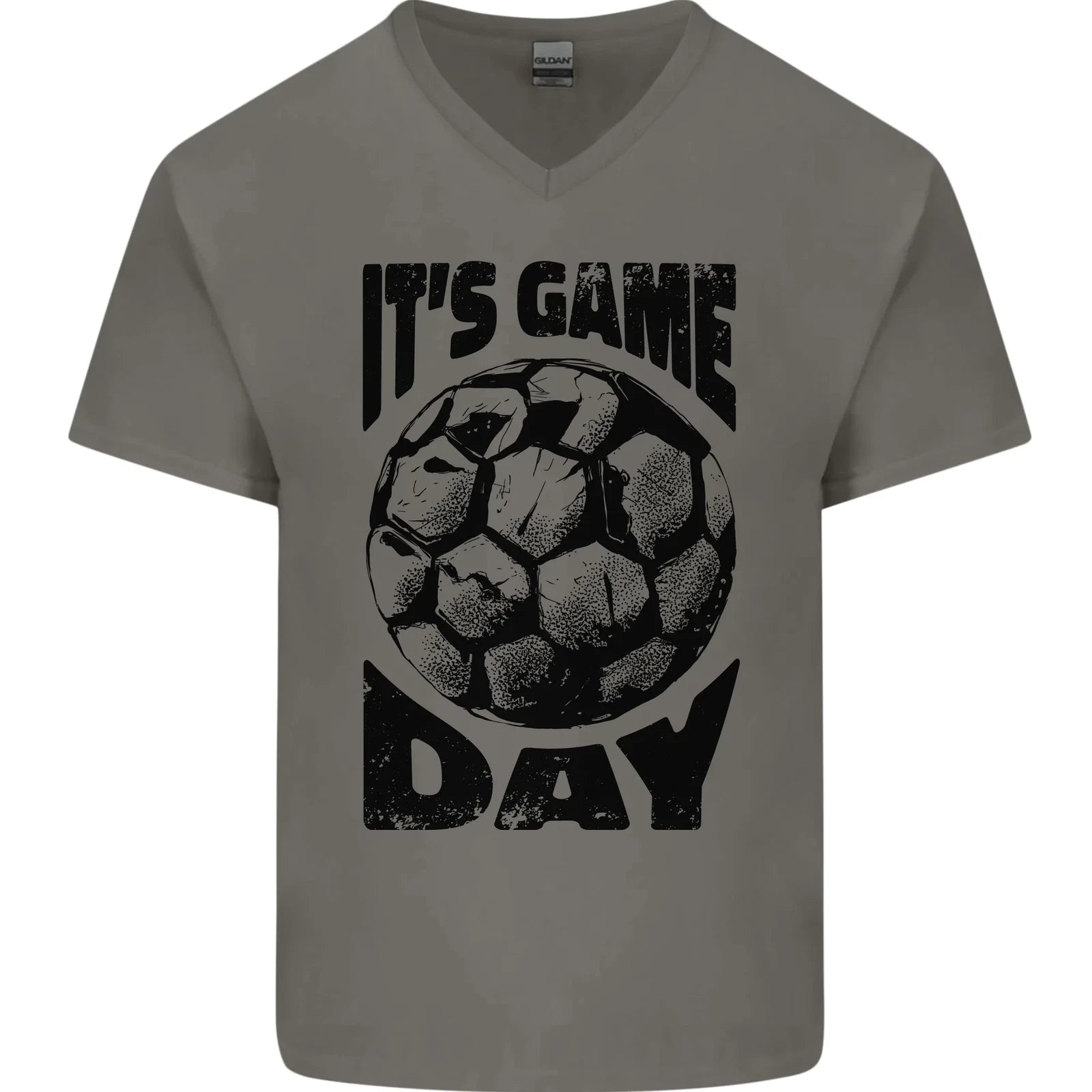Football Its Game Day Soccer Mens V-Neck Cotton T-Shirt