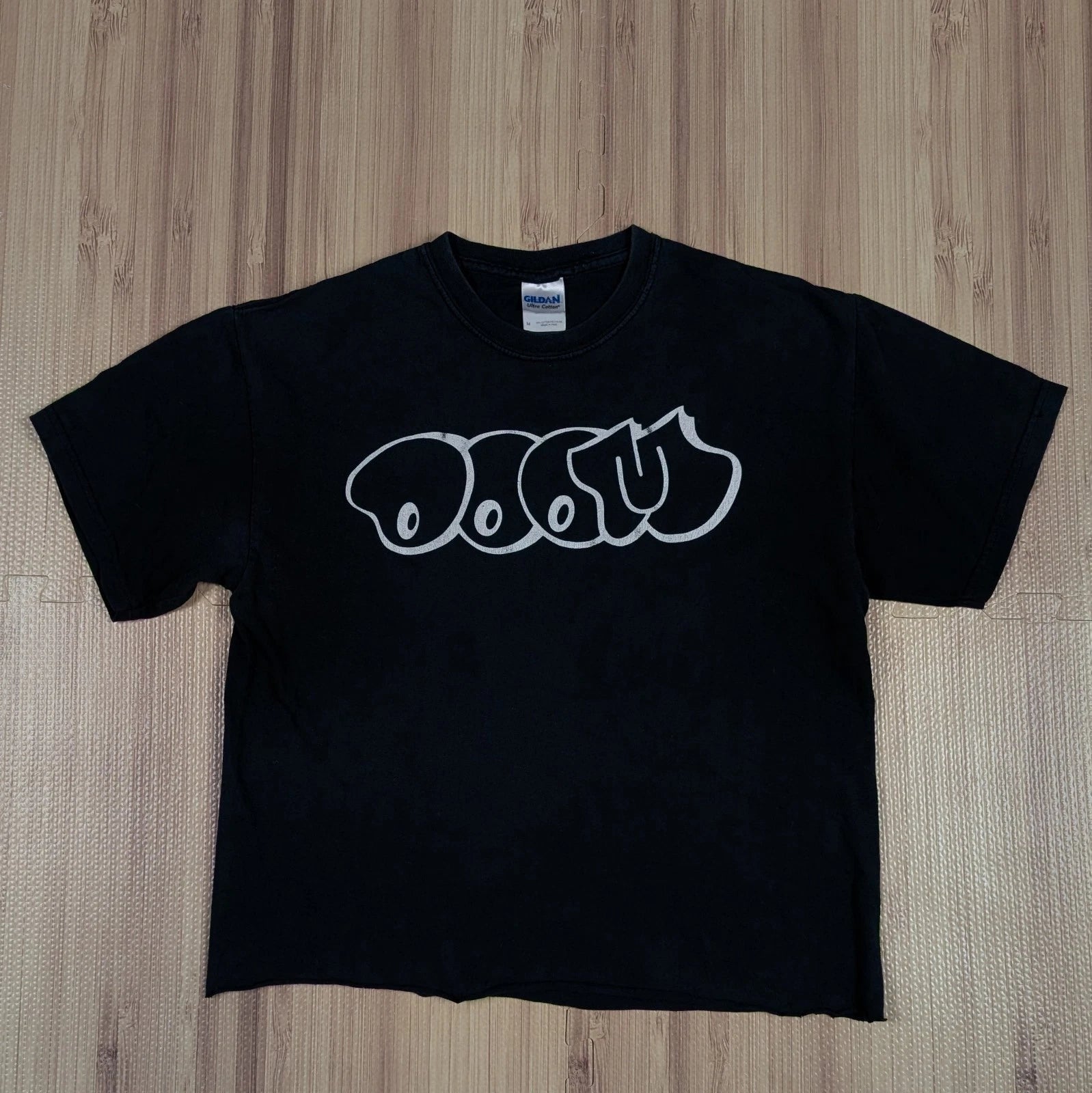 MF DOOM THROW T-Shirt Graffiti Black Hip Hop Metal Face Medium Cropped