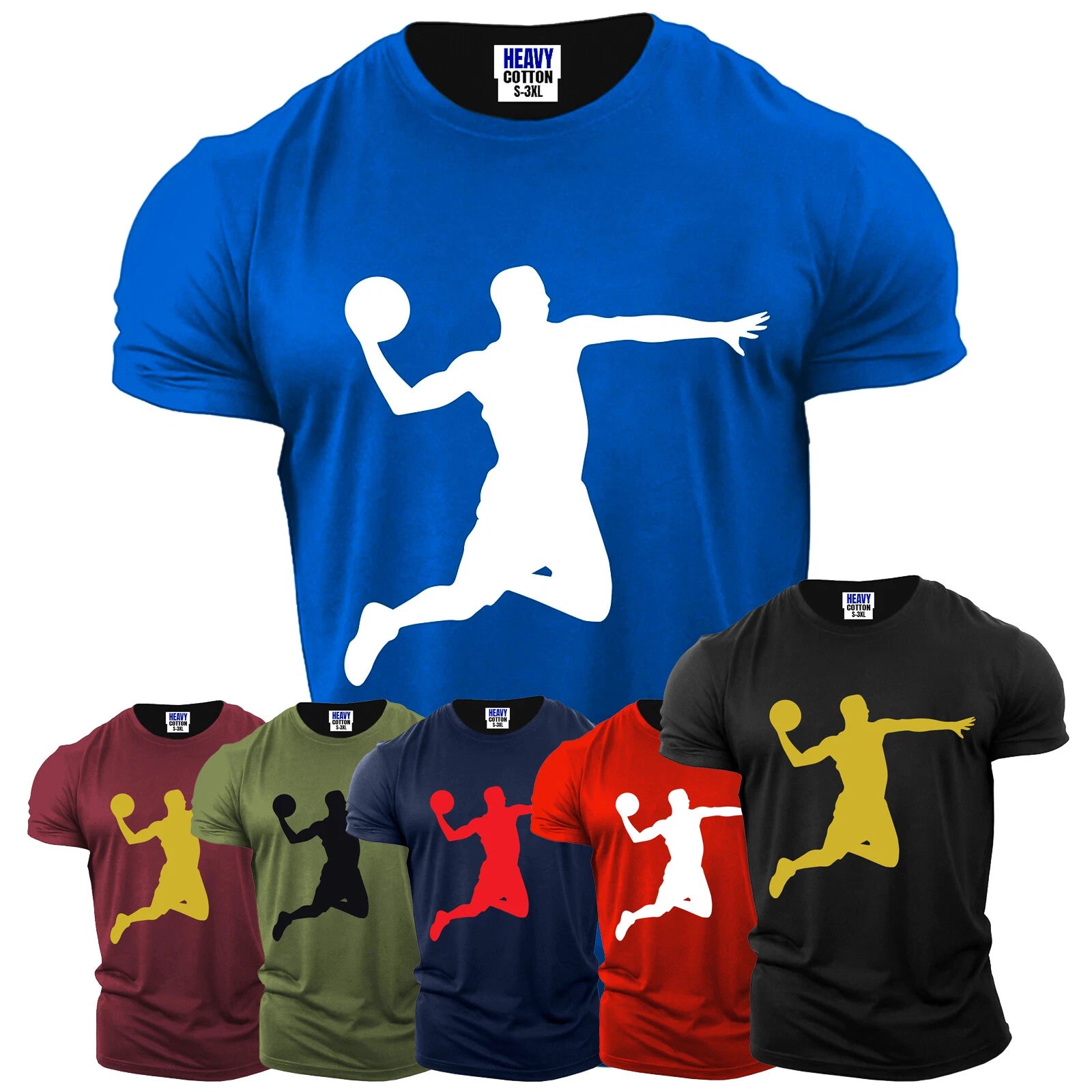 Men's Sports Basketball Short Sleeves Graphic T-Shirt New USA Tee Gift S-3XL
