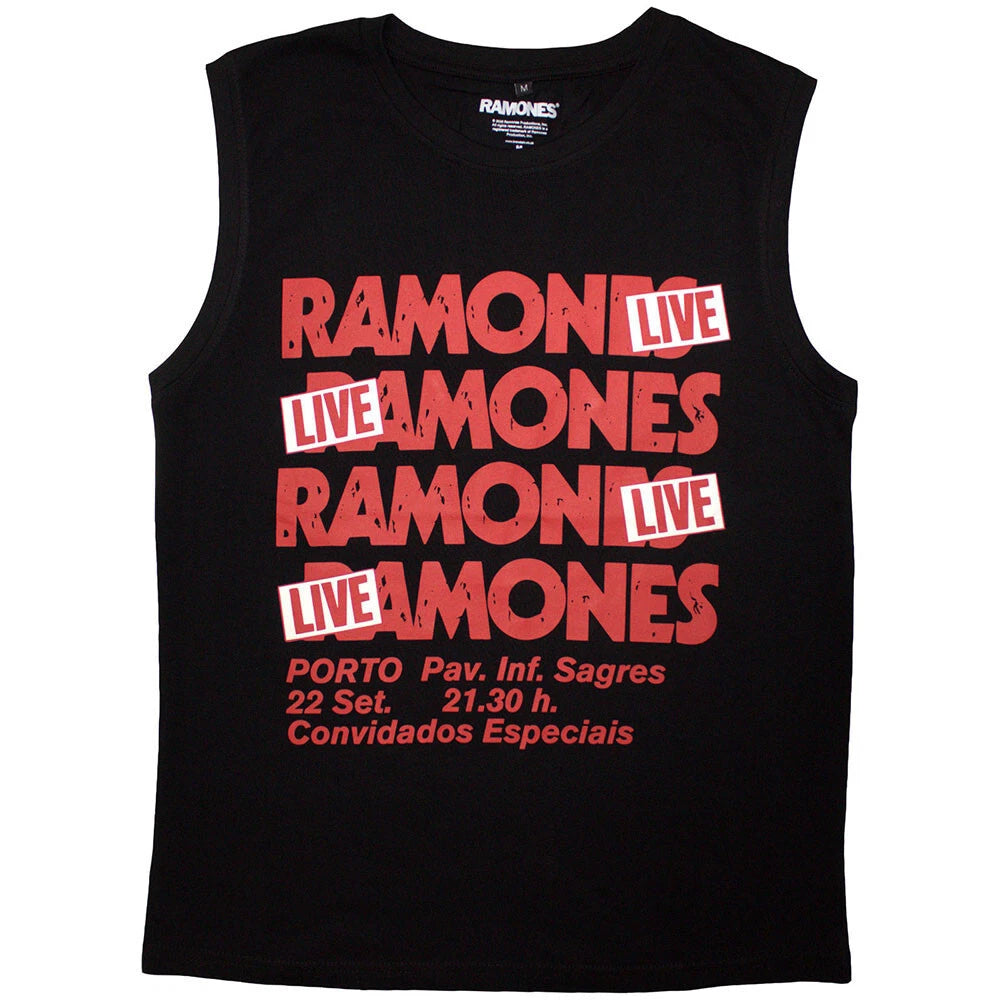 Ramones - Concert -  Black Sleeveless Tank t-shirt