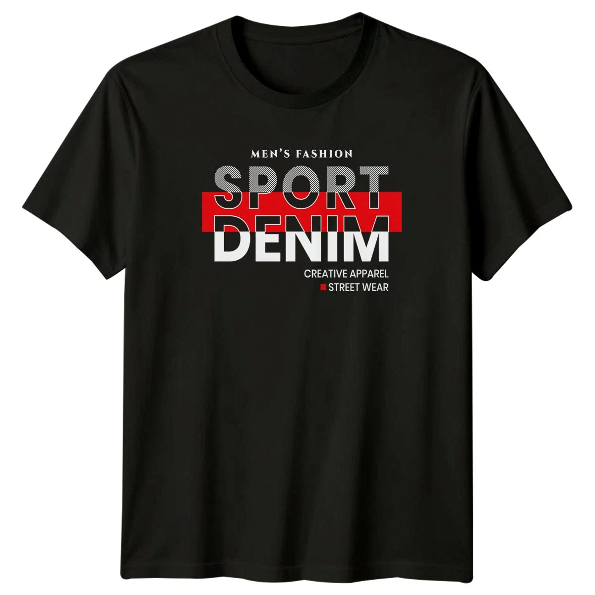 Mens Fashion Sport Denim Creative Mens T-Shirt Athletic Urban Gift For Him