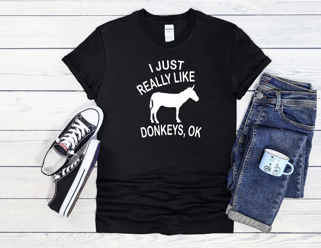 I Really Like Donkeys T-Shirt Funny Men Women Unisex Shirt Hoodie Baseball 4215