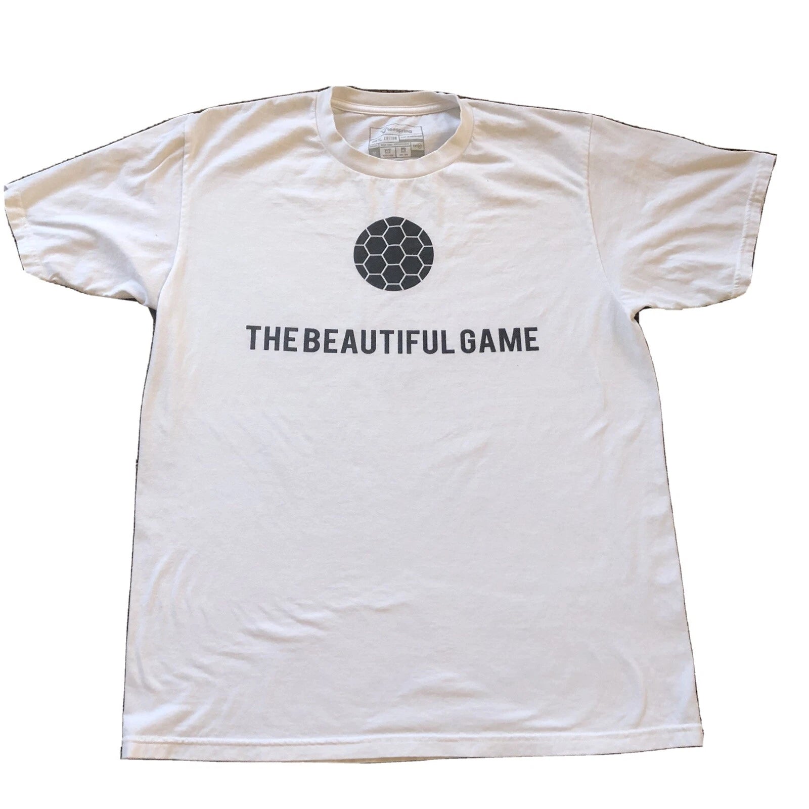 Soccer T Shirt The Beautiful Game Unisex Medium White Color Futbol Design
