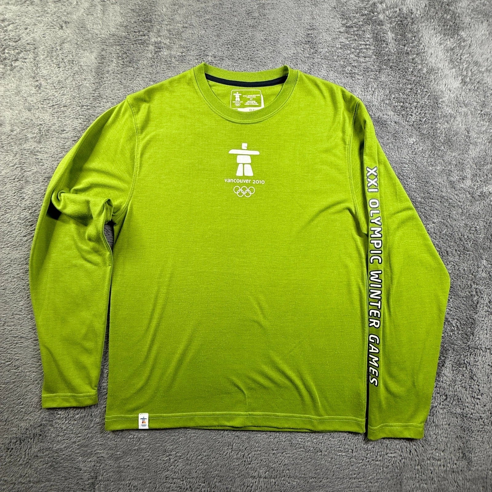 Vancouver 2010 Winter Olympics Shirt Whistler Official Mens S Long Sleeve Green