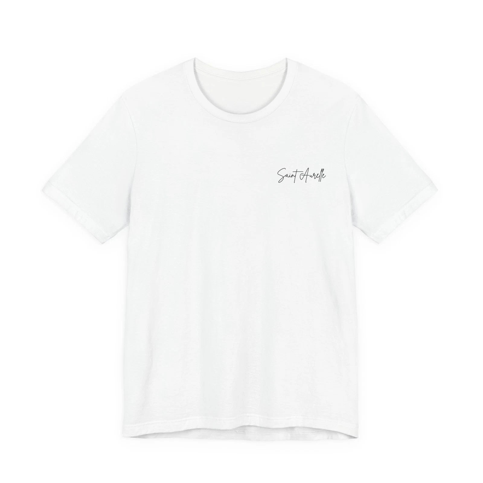 Saint Aurelle Logo T-Shirt | Minimal Chest Print, White Tee