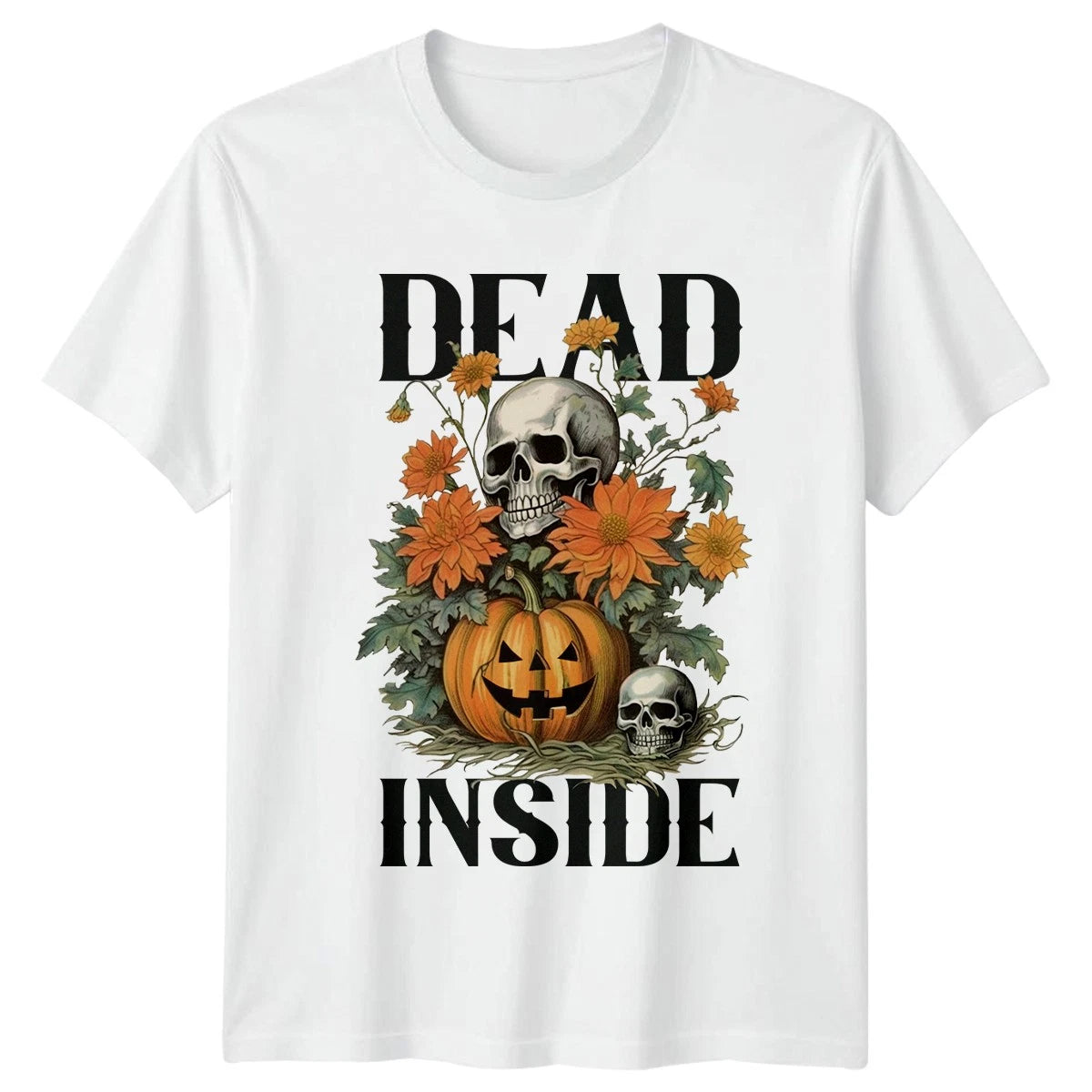 Dead Inside Womens T-Shirt Spooky Aesthetic Halloween Halloween Gift For Her