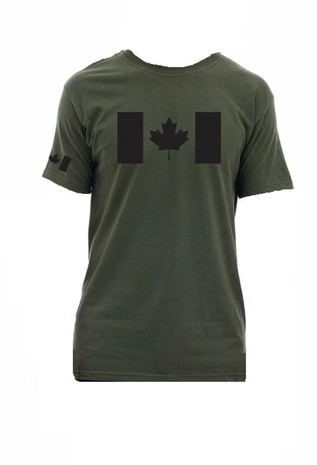 T-Shirt Canadian Flag - Olive Drab