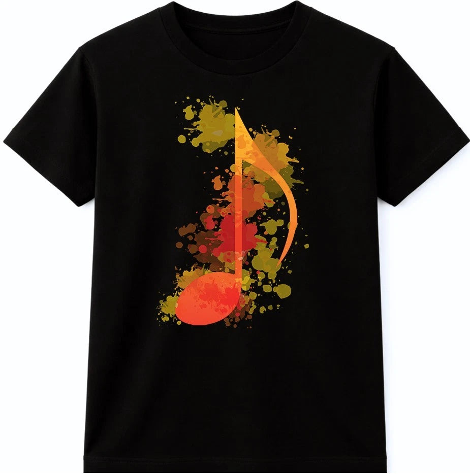 Music Note T Shirt Treble Clef Colorful Abstract Graphic Tee