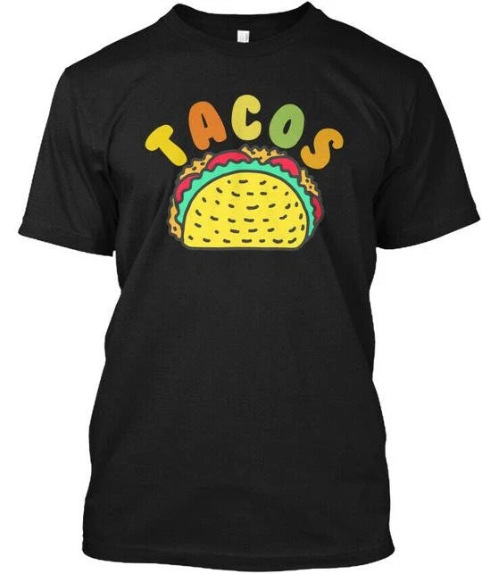Retro Graphic Design Taco Food T-Shirt Made in the USA Size S to 5XL