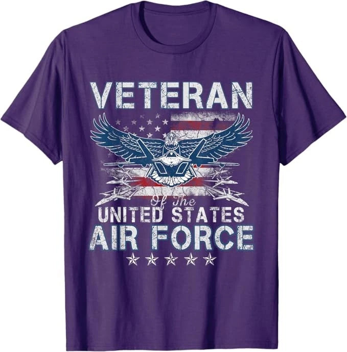 Proud US Air Force Veteran USA Flag Patriotic Vintage Mens T-Shirt