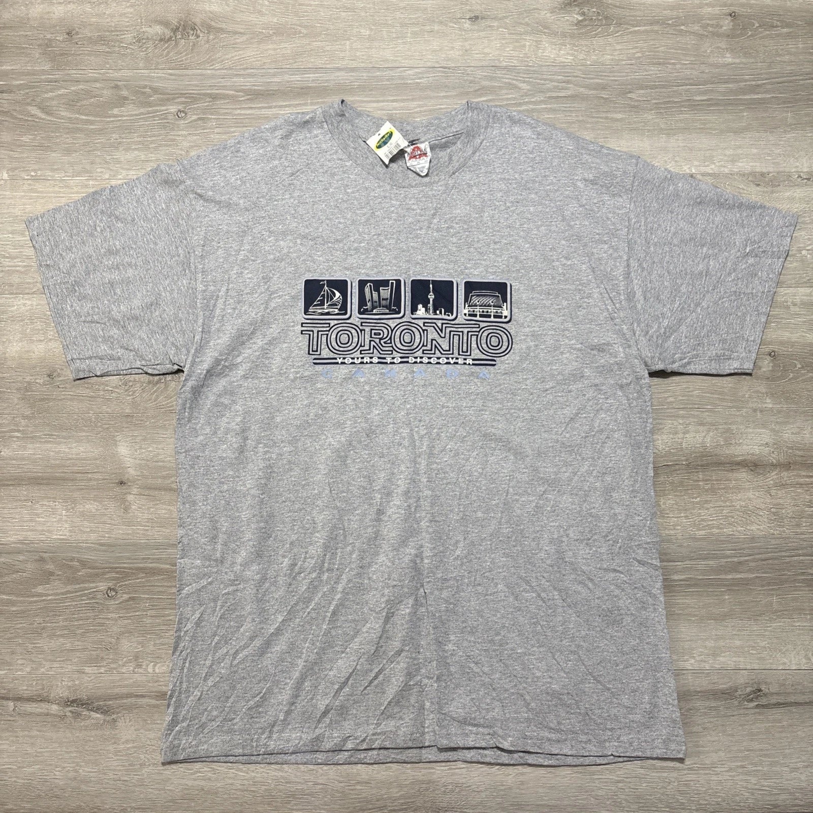 Toronto Canada Graphic T Shirt Mens XL Gray Tourist Travel City Skyline NWT